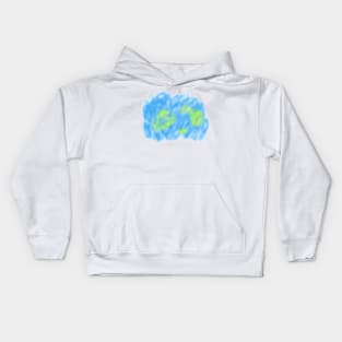 Blue watercolor abstract art Kids Hoodie